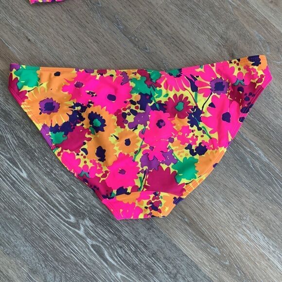Old Navy bikini 2 piece bathing/swim suit pink floral med top large bottom NWOT - Picture 6 of 14